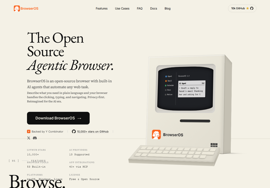 BrowserOS + Hermes Agent